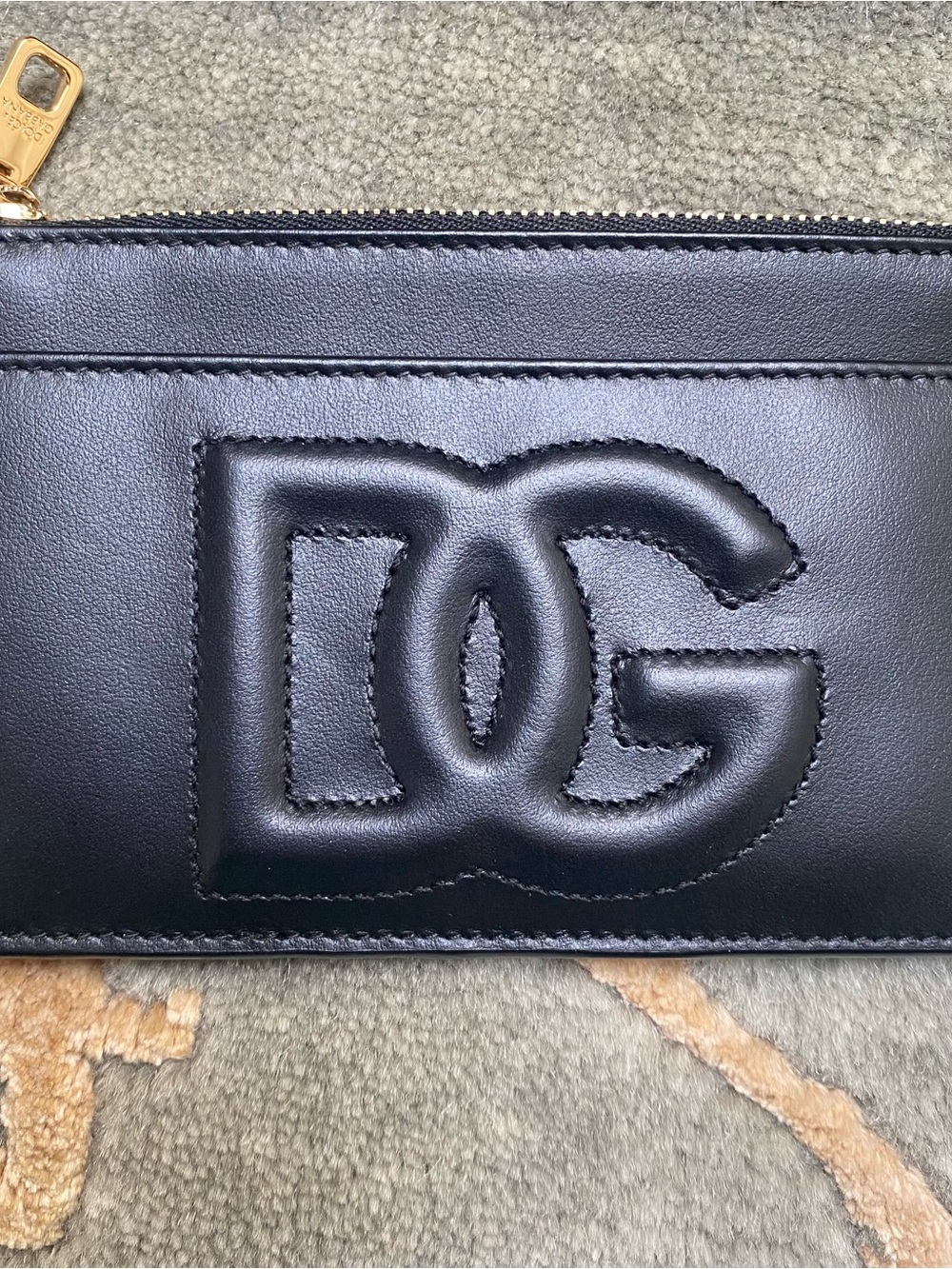 Dolce & Gabbana DG Embossed Leather Zip Card Case - Picture 2 of 8
